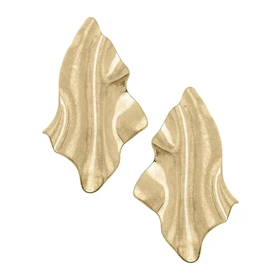 Gold Molten Metal Statement Earrings