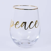 Peace Stemless Wine Glass