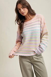 Rainbow Knit Striped Sweater