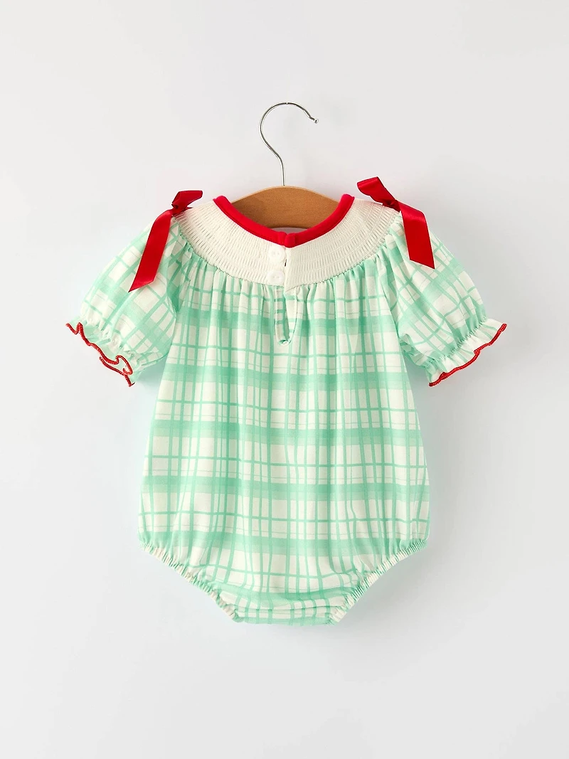 Green Plaid Christmas Romper
