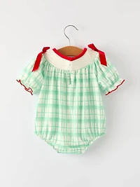 Green Plaid Christmas Romper
