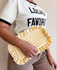 Red Gingham Frilly Makeup Bag