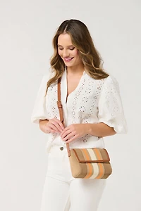 Blue Stripe Crossbody Purse