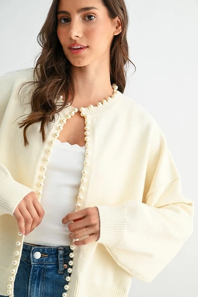 Pearl-Embellished Cardigan