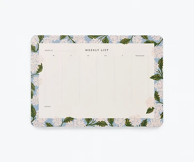 Hydrangea Weekly Desk Pad