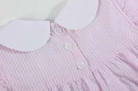 Pink Seersucker Easter Bunny Ruffle Dress