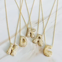 Crystal Bubble Initial Necklace: G