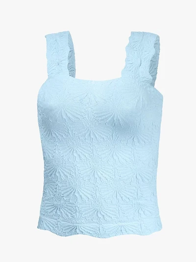 Blue Flower Jacquard Tank