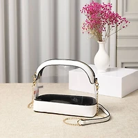 Faux Leather Clear Crossbody Bag
