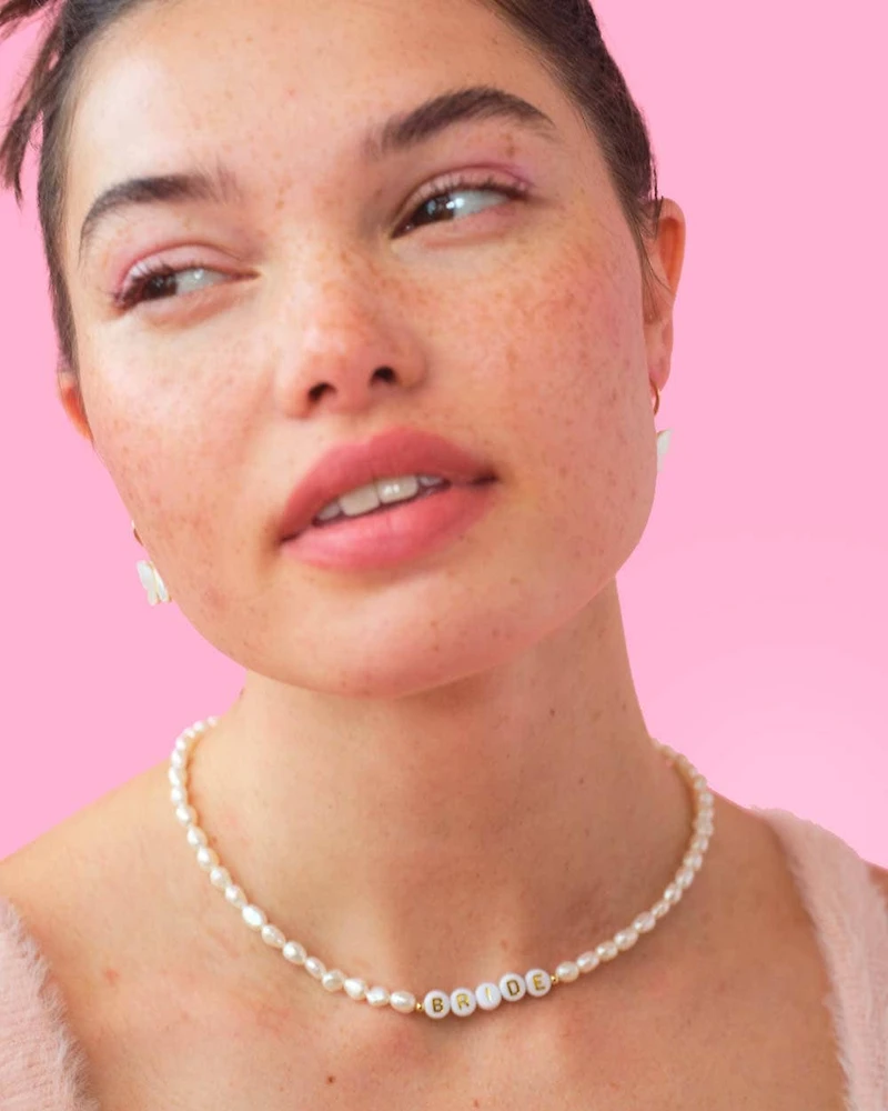 Bridal Pearl Beaded Necklace