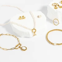 18K Gold Stainless Steel Paperclip Bracelet