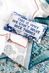 Nice Things Needlepoint Pillow