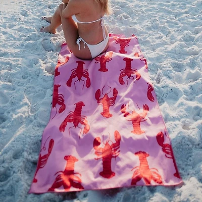 Pink Lobster Reversible Pool Towel
