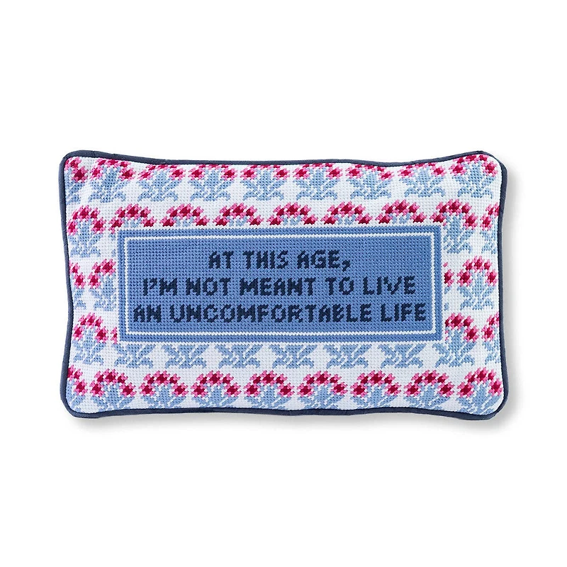 Uncomfortable Needlepoint Pillow