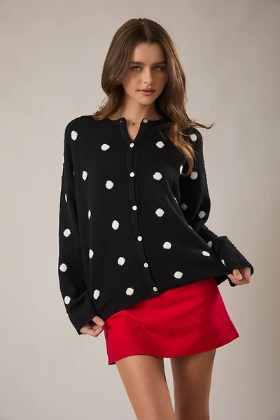 Black Polka Dot Cardigan