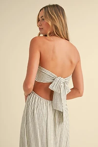 Striped Sleeveless Maxi Dress