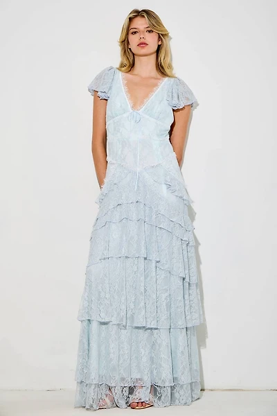 Lace Ruffle Maxi Dress
