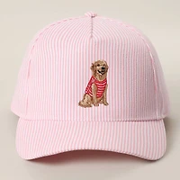 Light Pink Golden Retriever Seersucker Hat