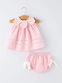 Pink Smocked Bishop Bloomer Set