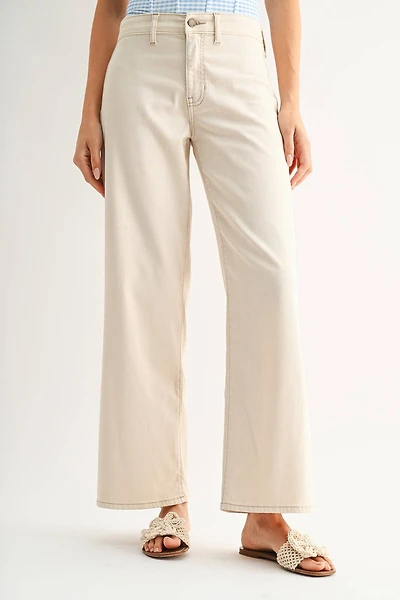 Cream Stretch Twill Trouser