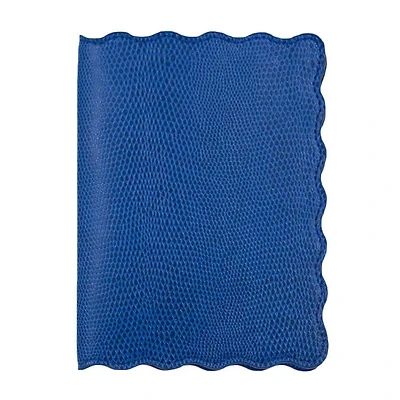 Navy Lizard Scallop Passport Holder
