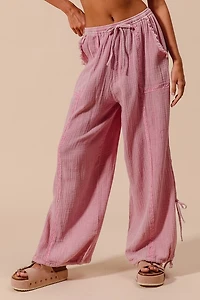 Mauve Gauze Jogger Pants