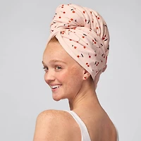 Cherry Print XL Hair Towel Wrap