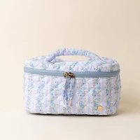 Glam & Go Quilted Cosmetic Bag-Petal Parade Blue