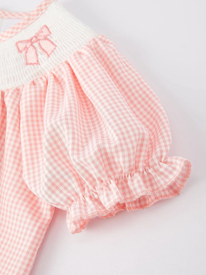 Heart Bow Arrow Smocking Embroidery Girls
