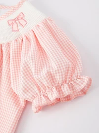Heart Bow Arrow Smocking Embroidery Girls