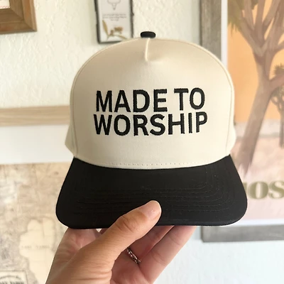 Black Made To Worship Embroidered Hat