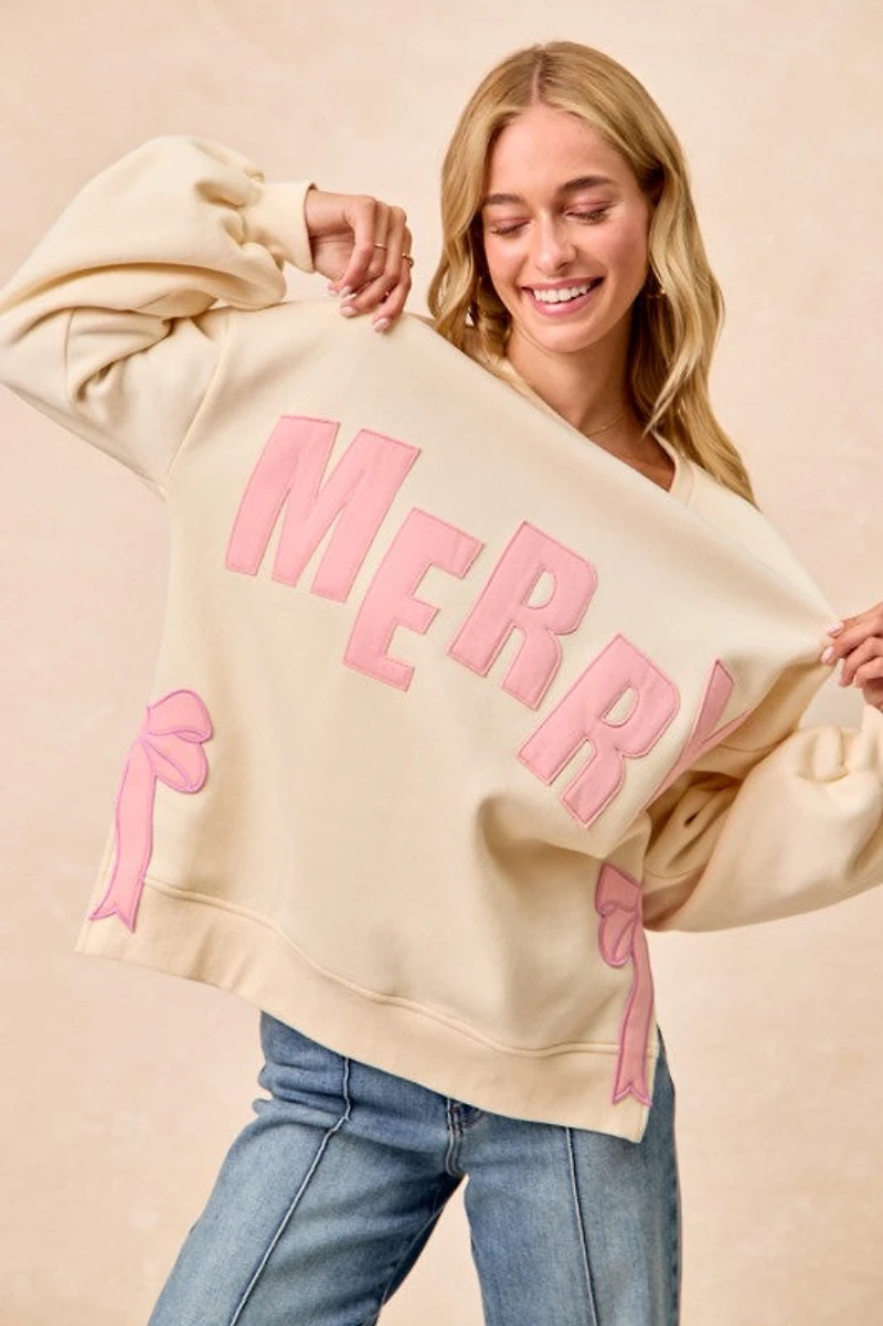 Pink Merry Christmas Sweatshirt