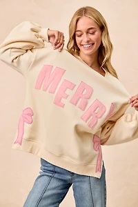 Pink Merry Christmas Sweatshirt