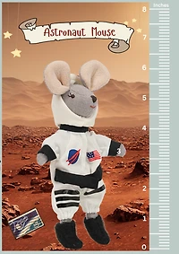 LEVLOVS Astronaut Mouse in a Box with the bedding White