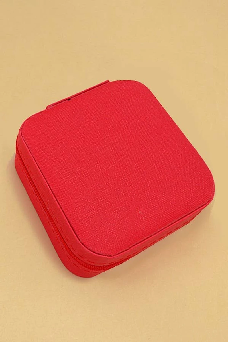 Red Jewelry Organizer Travel Case