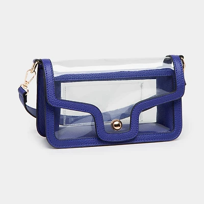 Blue Clear Rectangle Shoulder Bag
