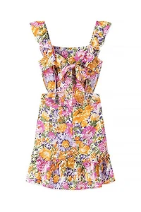 Floral Print Square Neck Mini Dress