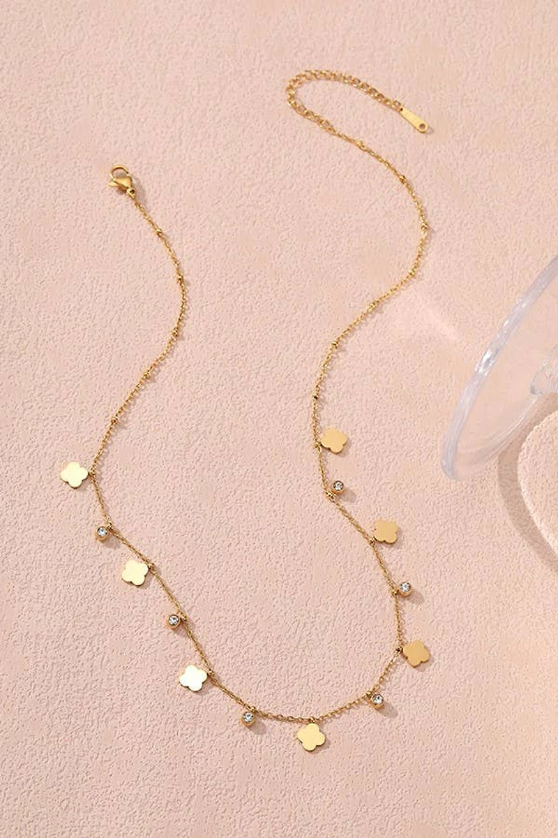 TITANIUM STEEL NON-TARNISH MINI CLOVER NECKLACE