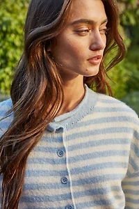 Blue & White Striped Cardigan