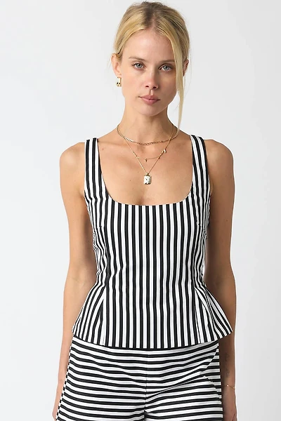Anna Striped Peplum Top
