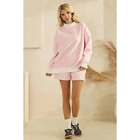 Pink Striped Mockneck