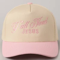 Y'all Need Jesus Trucker Hat/ Pink
