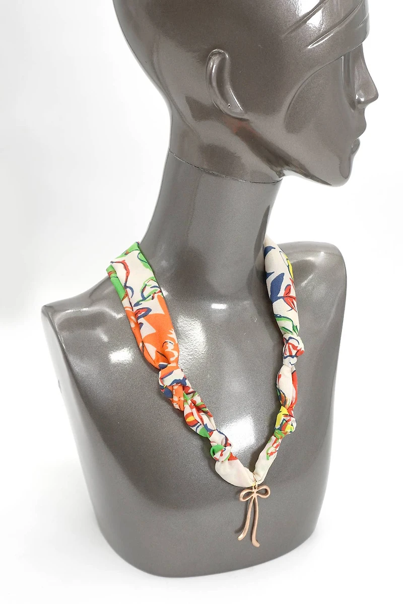 Cheetah Handmade Scarf Charm Necklace