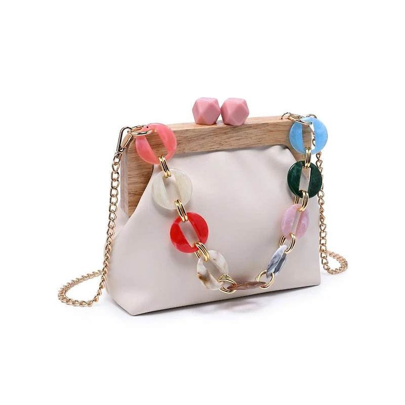 Cream Talullah Cameo Evening Bag
