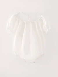 White Smocking Embroidered Crucifix Girls