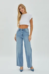 Medium Light Wash Clean Stretch Dad Jean