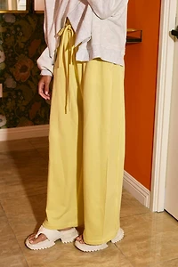 Yellow Drawstring Terry Sweatpants
