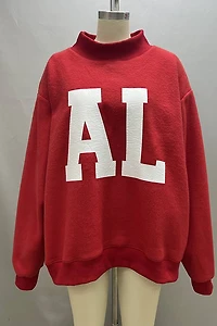 Red Alabama & AL Reversible Mockneck