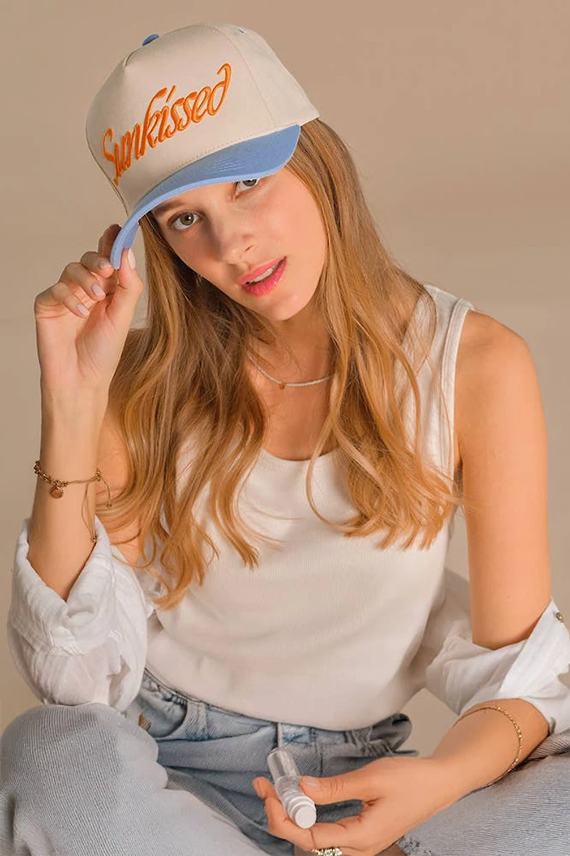 Sunkissed Embroidered Cotton Baseball Cap