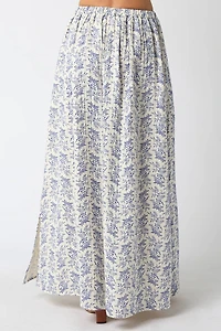 Blue Floral Maxi Skirt